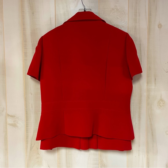 NWT Tahari Red Short Sleeve Blazer Jacket And Skirt Set Sz 16 Suit - Picture 2 of 8